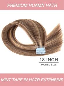 10pcs Mini Tape-In Human Hair Extensions Straight Natural Look Thin Hair Water Proof Skin Weft Tape In Hair Extensions 3x0.8cm Salon Quality Daily Volume Boost For Women Easy Application, Perfect For All Hair Types For Halloween And Christmas Parties Dinners Daily Life Travel Etc Suitable For Beginners - S4/27 - 查看 3