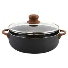 Imusa 13.5 Quart Aluminum Black Stone Nonstick Caldero With Glass Lid & Woodlook Handles - 13,5qt - Xem 4