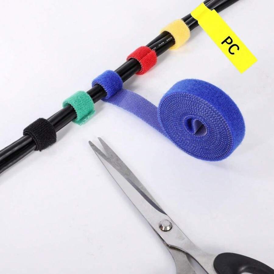 Cable Organizer - Wire Ties, Self-Adhesive Hook & Loop Cable Ties, Data ...