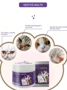 Paquete de 100 toallitas para ojos de mascotas - Elimina suavemente las manchas de lágrimas, residuos, secreción de los ojos de mascotas. Toallitas para ojos, orejas y dientes de perros y gatos. Productos de cuidado y limpieza esenciales para mascotas.