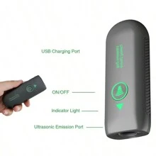 Máy xua đuổi thú cưng cầm tay siêu âm mới, Thiết bị huấn luyện có thể sạc lại qua USB, Máy huấn luyện chó điều khiển âm thanh siêu âm công suất cao, Thiết bị xua đuổi động vật trong nhà và ngoài trời, Thiết bị chặn sủa - Xám - Xem 6