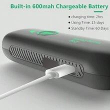 Máy xua đuổi thú cưng cầm tay siêu âm mới, Thiết bị huấn luyện có thể sạc lại qua USB, Máy huấn luyện chó điều khiển âm thanh siêu âm công suất cao, Thiết bị xua đuổi động vật trong nhà và ngoài trời, Thiết bị chặn sủa - Xám - Xem 4