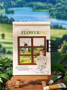 4 rouleaux/boîte Ensemble de rubans en PET imperméables de style de peinture à l'huile pastorale décontractée, avec différents motifs de paysages pastoraux imprimés en grand format. Utilisés pour la confection de matériaux de décoration de cahier, de paysage et de cadeaux pour les amis à la rentrée scolaire - Multicolore - Voir 10