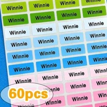 60/120/180pcs Personalized Daycare Name Labels ,Custom Colored Name Labels - Waterproof Name Stickers For Bottles And School Supplies - Multicolor - View 8