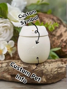 Custom Pet Paw Urn Cat With Name And Date,Modern Pet Ashes Cremation Urn,Personalized Pet Urns For Dogs Cats,Pet Memorial Art,Pet Loss Gifts - White - View 1