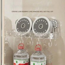 1pc Bathroom Corner Shelf With Hook Wall Mounted Corner Storage Rack Towel Bar No Drill Space Shower Storage Rack Bathroom Organizer Home Bathroom Decor Summer - Multicolor - View 5