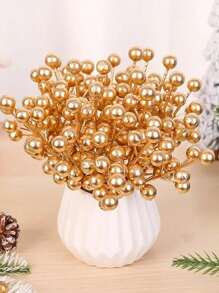 10 件人造红色浆果茎 6.49 英寸圣诞红浆果精选冬青浆果树枝用于圣诞树装饰节日 DIY 工艺品圣诞饰品婚礼家居装饰，圣诞节 - 彩色 - 查看 9