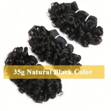 3pcs 6-Inch Brazilian Curly Real Human Hair Extensions, Fluffy Curly Braiding Hair - SNatural - View 4