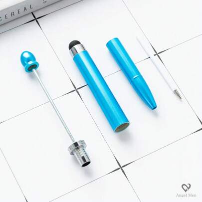 10pcs New Hit DIY Touch Screen Beaded Pens, Multi-Functional 3-In-1 Silicone Stylus, Focus Beads, Acrylic Beads Jewelry Making DIY Pens, Stationery, Creative Crafts