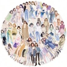 50 pezzi Adesivi decorativi in PET con graffiti e ragazze di tendenza, adatti per decorare diari, custodie per telefoni, tablet e tavoli, resistenti all'acqua, idea regalo