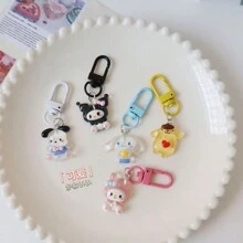 Sanrio Sanrio 10pcs/5pcs/1pc Transparent Kawaii Kitty Style Keychain, Suitable For Backpack, Car, Festival, Family Party, Birthday, Gift Choices