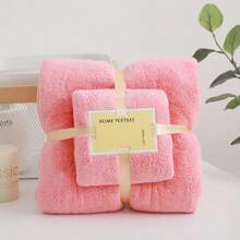 2PC Bath Towels Set Soft Highly Absorbent Quick-Drying Coral Velvet Bath Towel Adults Hotel & Spa Use JDTS - màu xanh lá - Xem 3