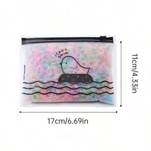 3000pcs Random Color Candy-Colored Elastic Hair Ties Set With Cute Minimal Storage Bag, Simple High Elasticity Hair Bands, Adorable Mini Rubber Bands - Multicolor - View 6