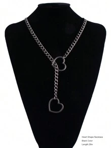 Women's Handmade Punk Gothic Style Heart-Shaped Sliding Chain Necklace - Heart - View 4