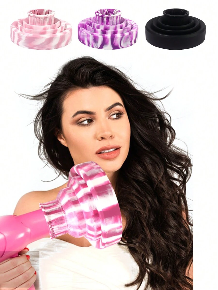 1 szt. dyfuzor do suszarki do włosów, silikonowa nakładka dyfuzora do suszarki do włosów, do stylizacji loków, suszenia i masażu włosów, idealna do większości modeli suszarek do włosów, dyfuzor do suszarki do włosów, powrót do szkoły, niezbędne akcesoria podróżne i wakacyjne, akcesoria do włosów dla kobiet - Wielokolorowe - Zobacz 1