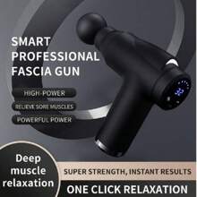 Experience Relaxation With The Fascia Gun Muscle Massage Gun With LCD Display - Deep Tissue Handheld Percussion Massager For Body, Back & Neck Pain, Featuring Ultra-Compact Elegant Design & High Torque Drive! - Black - View 3