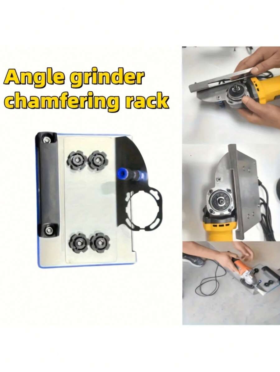 45-Degree Stainless Steel Angle Grinder Chamfering Tool For Tile & Woodworking - Portable Beveling Attachment, Assembly Required - 1 Item - View 1