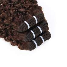 3 Bundles Jerry Curly Human Hair Short Bundles 6 Inch Unprocessed Virgin Hair Extensions For Women Brown Color - S4 - View 2