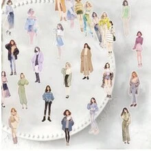 50 pezzi Adesivi decorativi in PET con graffiti e ragazze di tendenza, adatti per decorare diari, custodie per telefoni, tablet e tavoli, resistenti all'acqua, idea regalo