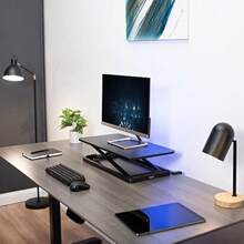 24 Inch Scissors Lift Keyboard Mouse Riser Adjustable Height Ergonomic Sit Stand Workstation Desk Black V024A - Black1 - View 7