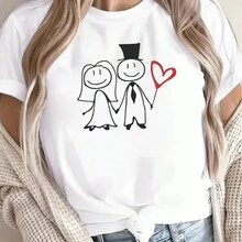 GOD Camiseta de manga corta con estampado de un solo lado para mujer, cuello redondo, moda de verano, camisetas básicas sólidas, camisetas casuales de verano