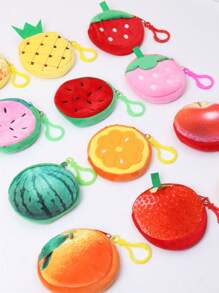 1pc Creative Fruit Plush Coin Purse - Stylish Mini Coin Wallet & Bag Pendant - Perfect Gift - Multicolor - View 6