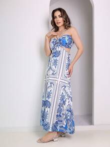 Crepe Dress - Xanh đậm - Xem 4