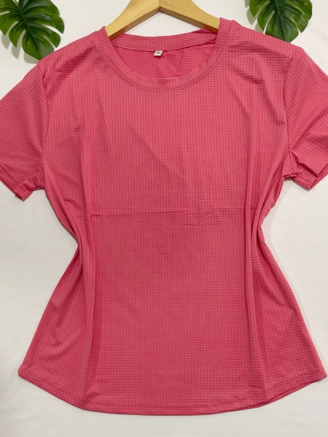 COLD MESH T-SHIRT ROUND NECK POLYAMIDE FITNESS SPORTS - 西瓜粉 - 查看 1