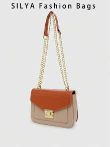 حقيبة كتف مربعة صغيرة مع قفل دفع وسلسلة ديكورية، حقيبة كلاتش، حقيبة كلاتش بسيطة، كلاسيكية، جلدية صغيرة عصرية، حقيبة مربعة، للسيدات، للسفر والعمل والمكتب والحفلات والعطلات، ضروريات السفر والعطلات، حقيبة كاجوال للعمل للنساء، مثالية للمكتب والأعمال والعمل