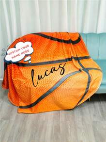 1 chiếc chăn bóng rổ có tên tùy chỉnh - Chăn tròn vải nỉ mềm mại mới lạ dành cho người yêu thể thao, dùng cho mọi mùa, giường, ghế sofa, ghế dài, văn phòng, du lịch và ý tưởng quà tặng, phong cách đương đại - dễ chăm sóc, hoàn hảo cho giấc ngủ trưa, cắm trại và du lịch - bóng rổ - Xem 3