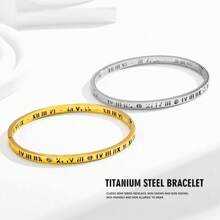 Roman Font Bracelet For Women Fashion 18K Stainless Steel Non-Fading Bracelet - Vàng - Xem 5