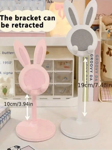 2pcs Desktop Accessories Cartoon Cute Bunny Desktop Cell Phone Holder Tablet Universal Adjustable Telescopic Lift Students Lazy Stand Desktop Accessories For The Living Room Bedroom And Other Scenes Home Goodies Convenient Life