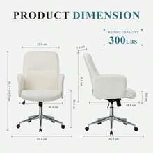 High Back Shell-Shaped Office Chair Ergonomic Home Computer Desk Chair Adjustable Height Tilt Tension Swl Rolling Lounge Task Chair For Adult Working Relaxing Beige - Beige1 - View 8