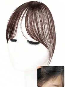 中分夹式刘海假发，适合日常使用（收到时假发可能更长，可根据自己的发型进行造型和熨烫）爪夹发夹发夹