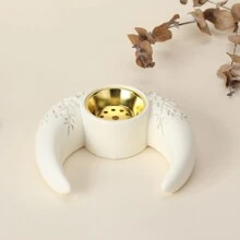 1 件花卉和新月形香炉，时尚设计，可用作熏香、烛台、卧室、客厅、餐厅、工作室、茶室、休闲空间、桌面展示、氛围营造、节日场合的家居装饰 E-I-D - 彩色 - 查看 8