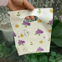 200pcs-Little Rabbit And Little Flower Gift Packaging Bag,Small Accessory Handbag,Cute Bunny Storage Bag,Suitable For Valentine's Day, Party Holidays, Birthday Gift Packaging Bags