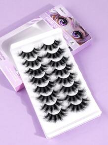 MAGEFY 1/8 对 D 卷曲交叉假睫毛簇状蓬松全条，2 种款式可供选择，湿润仿貂皮睫毛蓬松凌乱睫毛延长化妆时尚长浓密自然卷曲湿假睫毛，假睫毛派对日常化妆假睫毛，3D 假睫毛自然假睫毛戏剧性浓密假睫毛化妆睫毛延长，自然逼真睫毛全条睫毛持久纤长浓密流行化妆美容工具﻿