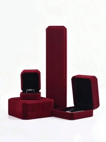 1pc Jewelry Box Bracelet & Ring Box Velvet Ornament Storage Pendant Package Box, Gift