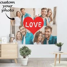 1 Piece Custom Tapestry, You Can Place Your Favorite Photos, Artists, Etc. For Male Or Female Bedroom Aesthetics, Room Decoration, Room Flags, Wall Decoration, Mother's Day Custom Tapestry, Children's Day, Father's Day, Graduation, Wedding, Housewarming, Christmas Bedroom, Tea Room, Living Room, Custom Flags, Home Decoration