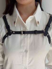 Leather Bra Harness,Fashion Chest Cage Harness Woman,Valentine's Day Gift Chest Harness Woman - Black - View 3