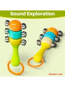 1 件套蒙特梭利婴儿玩具乐器摇铃沙锤铃铛儿童玩具儿童早教玩具 - 彩色 - 查看 11