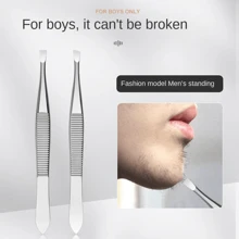 4 pensete înclinate pentru sprâncene din oțel inoxidabil, aparat de tuns părul din nas, foarfece mici pentru îngrijirea sprâncenelor și a părului facial - Multicolor - Vizualizare 4