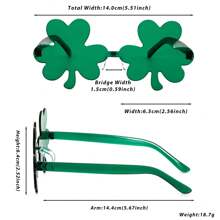 8个三叶草绿色装饰玻璃杯，适用于圣帕特里克节和爱尔兰节日 - 墨綠色 - 查看 8
