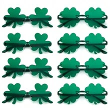 8个三叶草绿色装饰玻璃杯，适用于圣帕特里克节和爱尔兰节日 - 墨綠色 - 查看 2