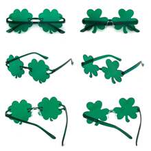 8个三叶草绿色装饰玻璃杯，适用于圣帕特里克节和爱尔兰节日 - 墨綠色 - 查看 7