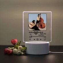 1pc Customized Photo Music Lamp, Personalize With Your Photos To Share Your Precious Memories And Cherished Moments. It's The Perfect Gift For Family And Friends. Can Be Used As Wall Decor, Home Decor, Valentine's Day, Birthday, New Year Gift Or Souvenir. - Multicolor - View 6