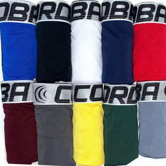  Kit 10 Cuecas Box de Microfibra com Elastano Cores Sortidas Original Cordoba