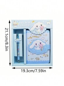 Sanrio Planner Set, Hello Kitty Colorful Cartoon Notebook, Kuromi Cute Planner Box Set, My Melody Multi-Function Neutral Pen Diary, Cinnamoroll Student Birthday Gift Box,School Supplies,Back To School