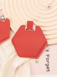 1 Stück Edelstahl multifarbiger hexagonaler karten-Make-up-Spiegel für Studentenwohnheime, kleiner Schminkspiegel für den Tisch, Geschenk für Freundin und Mutter