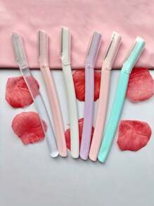 40pcs/18pcs/6pcs/3pcs Eyebrow Trimmer Razors, Stainless Steel Straight Handle Eyebrow Shavers Makeup Tool, Unisex Painless Hair Remover With Protective Cap, Ideal For Beginners To Avoid Injury On Face And Body, Precision Eyebrow Grooming Tool,Makeup,Cheap,Room Decor,Vanity,Travel,Bedroom,Makeup Accessories,Eyebrow Razor